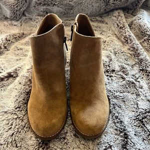 Lucky Brand suede wedge booties size 7